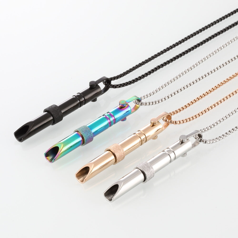 Breathwork Necklace for Panic Attacks / Rotatable Breathing Whistle