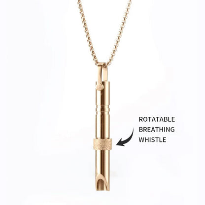 Breathwork Necklace for Panic Attacks / Rotatable Breathing Whistle